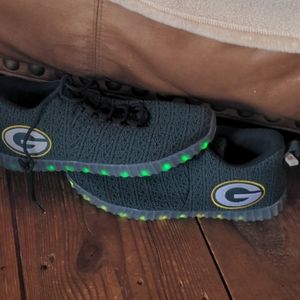 Green bay packers light up adult shoes